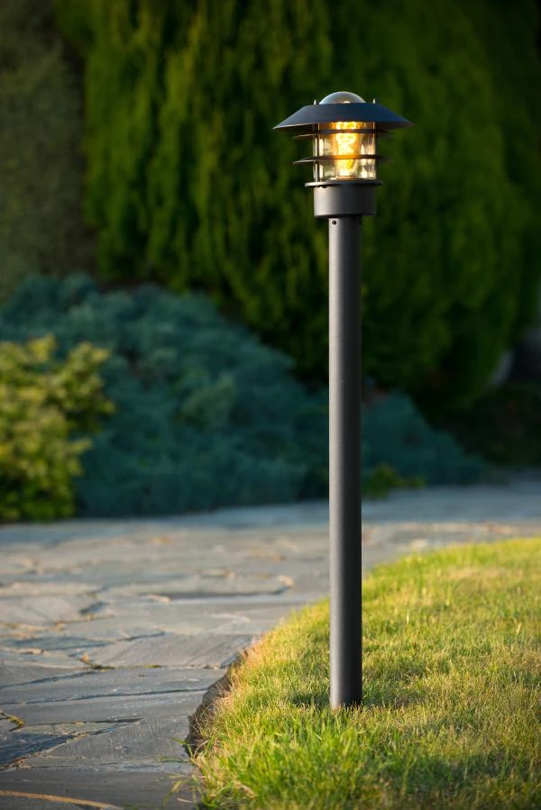 Lucide ZICO - Lamp post - Ø 21,8 cm - 1xE27 - IP44 - Black - ambiance 2